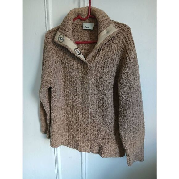 3.1 Phillip lim womens small chunky Boucle tan sweater button front camel brown - Picture 1 of 6